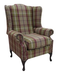 Chesterfield Prince's Mallory High Back Chair Balmoral Heather Check P&S Fabric