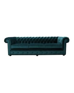 Chesterfield Thomas 5 Seater Sofa Settee Amalfi Forest Green Velvet Fabric In Classic Style