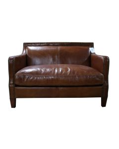 Chichester Handmade 2 Seater Stud Sofa Vintage Tan Distressed Real Leather 