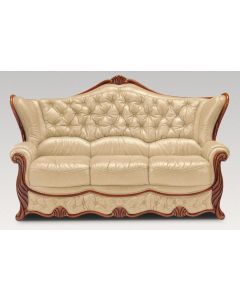 Christina Handmade 3 Seater Sofa Settee Genuine Italian Nut Real Leather  