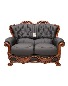Dante Original 2 Seater Sofa Settee Italian Black Real Leather 