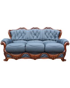 Dante Original 3 Seater Sofa Settee Italian Blue Real Leather  