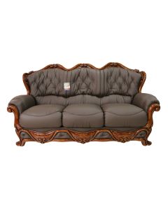 Dante Original 3 Seater Sofa Settee Italian Chocolate Brown Real Leather  