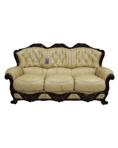 Dante Original 3 Seater Sofa Settee Italian Nut Real Leather  