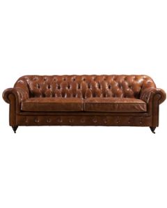 Darlington Vintage Distressed Chesterfield 3 Seater Leather Sofa