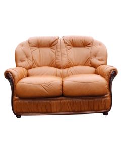 Debora Handmade 2 Seater Sofa Settee Genuine Italian Tan Real Leather