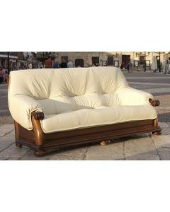 Guadalet Handmade 3 Seater Sofa Settee Italian Hielo Real Leather 