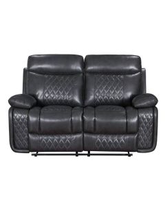 Hampton Original 2 Seater Reclining Sofa Charcoal Grey Real Leather In Stock