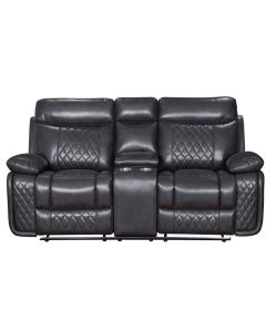 Hampton Original 2 Seater Reclining Sofa With Cupholder Charcoal Grey Leather In Stock