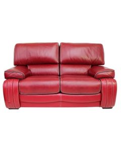 Livorno Handmade 2 Seater Sofa Settee Genuine Italian Red Real Leather 