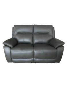 Manhattan Handmade 2 Seater Reclining Sofa Italian Grey Real Leather In Stock