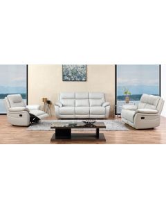 Manhattan Handmade 3+2+1 Reclining Sofa Suite Italian Putty Real Leather In Stock