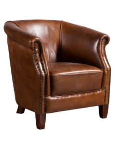 Mayfair Custom Made Armchair Vintage Distressed Real Leather 