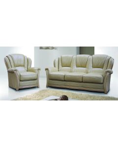 Pisa Handmade 3 Seater + Armchair + Armchair Sofa Settee Italian Nut Real Leather  