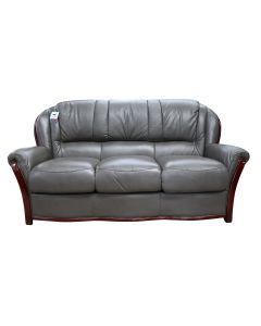 Reggio Handmade 3 Seater Sofa Settee Italian Dark Grey Real Leather 