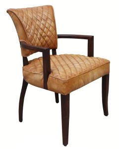 Saddle Genuine Dining Chair Vintage Tan Real Leather 