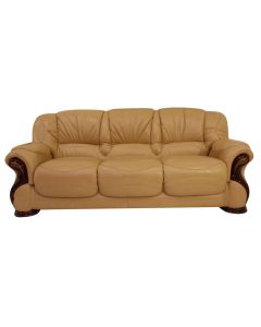 Susanna Handmade 3 Seater Sofa Settee Italian Nut Real Leather 