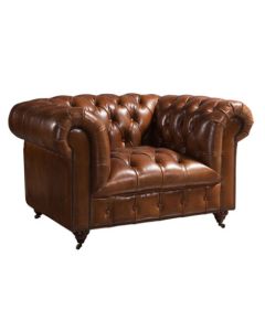 Trafalgar Handmade Chesterfield Armchair Buttoned Vintage Brown Distressed Real Leather 