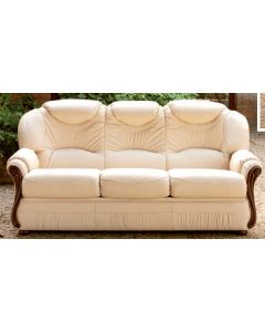 Tropic Handmade 3 Seater Sofa Settee Italian Hielo Cream Real Leather 