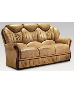 Turin Custom Made 3 Seater Sofa Genuine Italian Nut Real Leather 