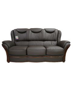 Verona Handmade 3 Seater Sofa Settee Genuine Italian Chocolate Brown Real Leather 