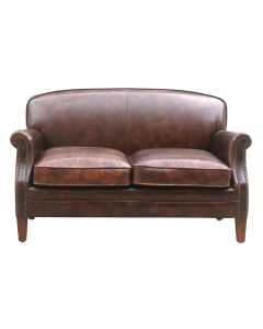Vintage Camber Handmade 2 Seater Sofa Distressed Brown Real Leather 