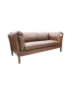 Vintage Groucho 3 Seater Sofa Distressed Nappa Chocolate Brown Real Leather
