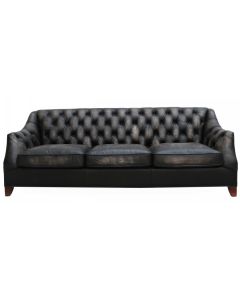 Vintage Viscount William 3 Seater Sofa Distressed Real Leather 