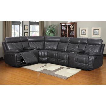 Hampton Original Reclining Corner Group Sofa 3+C+1 Charcoal Grey Real Leather In Stock